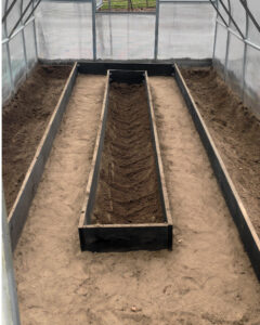 Empty raised beds